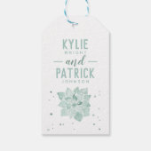 Waterverf vetplanten laten liefde groeien bruiloft cadeaulabel (Achterkant)