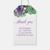 Waterverf vetplanten laten liefde groeien gunsttag cadeaulabel (Achterkant)