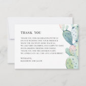 Waterverf vetplanten. Trouwcactus. botanisch Bedankkaart (Voorkant)