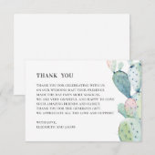 Waterverf vetplanten. Trouwcactus. botanisch Bedankkaart (Voorkant / Achterkant)