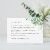 Waterverf vetplanten. Trouwcactus. botanisch Bedankkaart (Staand voorkant)