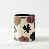 Waterverf Vette Herfst Bloemen Tweekleurige Koffiemok (Center)