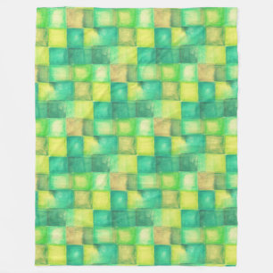 Waterverf viares Patroon groen + uw ideeën Fleece Deken