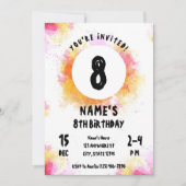 Waterverf Vibrant Art Party Paint Party Verjaardag Kaart (Voorkant)