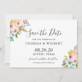 Waterverf Vibrant Floral Wedding Save the Date Kaart (Voorkant)