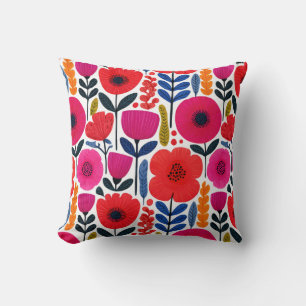 Waterverf Vibrant Flowers BOHO Botanical Kussen