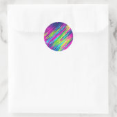 Waterverf Vibrant Neon Ronde Sticker (Tas)