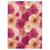 Waterverf Vibrant Painted Pink Spring Flowers Klembord (Achterkant)