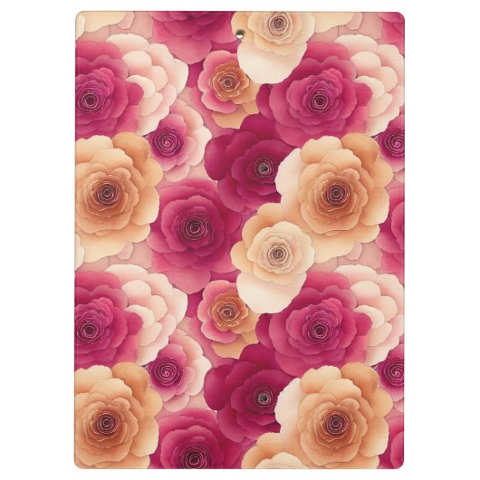 Waterverf Vibrant Painted Pink Spring Flowers Klembord (Achterkant)