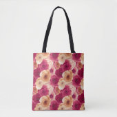 Waterverf Vibrant Painted Pink Spring Flowers Tote Bag (Voorkant)