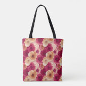 Waterverf Vibrant Painted Pink Spring Flowers Tote Bag (Achterkant)