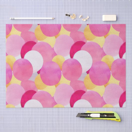 Waterverf Vibrant Painted Spring Flowers Tissuepapier (Craft)