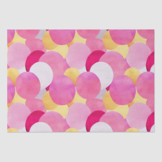 Waterverf Vibrant Painted Spring Flowers Tissuepapier (Voorkant)