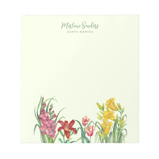 Waterverf Vibrant Spring Flowers Dry Erase Board Notitieblok (Voorkant)