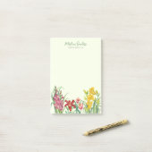 Waterverf Vibrant Spring Flowers Dry Erase Board Post-it® Notes (Op bureau)