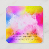 Waterverf Vibrant Vierkante Visitekaartje (Achterkant)