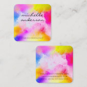 Waterverf Vibrant Vierkante Visitekaartje (Voorkant / Achterkant)