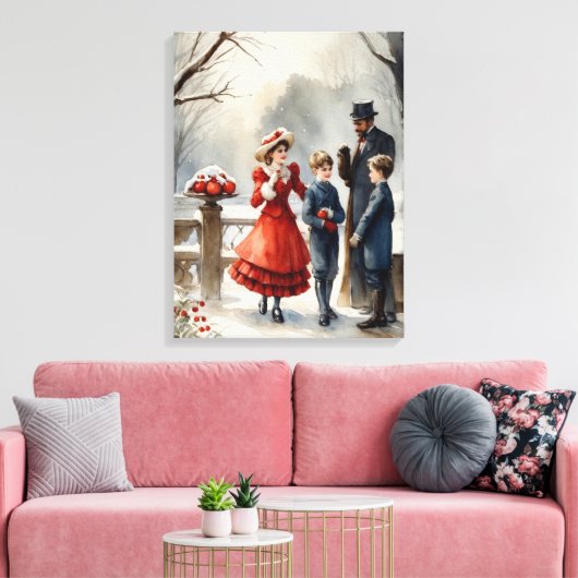  Waterverf Victoriaans begin 1900 Canvas Art (Insitu (Woonkamer))