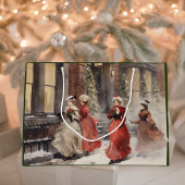 Waterverf Victoriaans Dames Kerstcadeau Tas Groot Cadeauzakje
