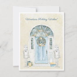 Waterverf Victoriaans deur Feestdagenkaart