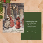 Waterverf Victoriaans Era Kerst Vakantie Kaart
