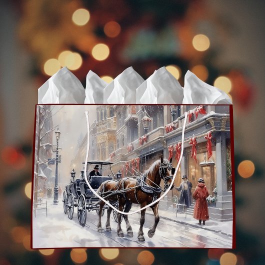 Waterverf Victoriaans kerstvakantie Groot Cadeauzakje