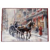 Waterverf Victoriaans kerstvakantie Groot Cadeauzakje (Voorkant)