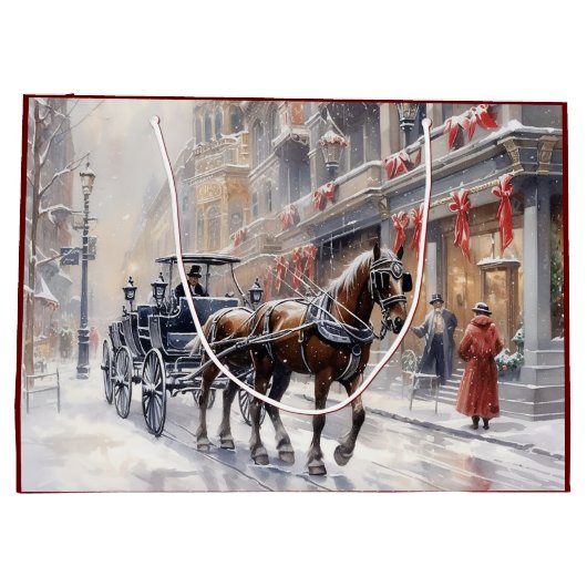 Waterverf Victoriaans kerstvakantie Groot Cadeauzakje (Achterkant)