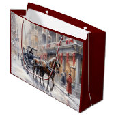 Waterverf Victoriaans kerstvakantie Groot Cadeauzakje (Voorkant Gekanteld)