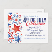 Waterverf Vierde uitnodiging van juli (Voorkant / Achterkant)