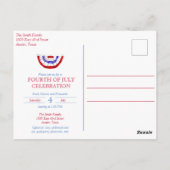 Waterverf Vierde van juli Partij Briefkaart (Achterkant)