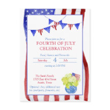 Waterverf Vierde van juli Partij