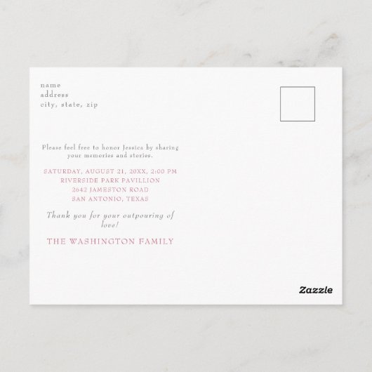 Waterverf viering van het roze leven briefkaart (Achterkant)