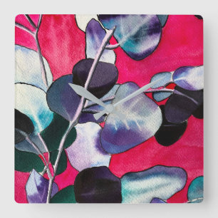 Waterverf Vierkante Klok