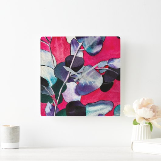 Waterverf Vierkante Klok (Huis)