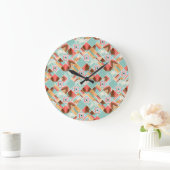 Waterverf vierkante, patchwork geometrische achter grote klok (Huis)
