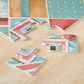 Waterverf vierkante, patchwork geometrische achter legpuzzel (Zijkant)