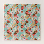 Waterverf vierkante, patchwork geometrische achter legpuzzel (Horizontaal)