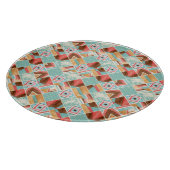 Waterverf vierkante, patchwork geometrische achter snijplank (Hoek)