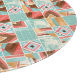 Waterverf vierkante, patchwork geometrische achter snijplank (Hoek)