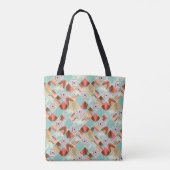 Waterverf vierkante, patchwork geometrische achter tote bag (Achterkant)