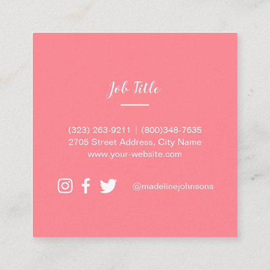 Waterverf Vierkante Visitekaartje (Achterkant)