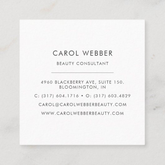 Waterverf vierkante Visitekaartjes (Achterkant)