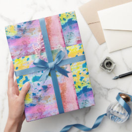 Waterverf Vierkantjes Geruit Cadeauverpakking Cadeaupapier