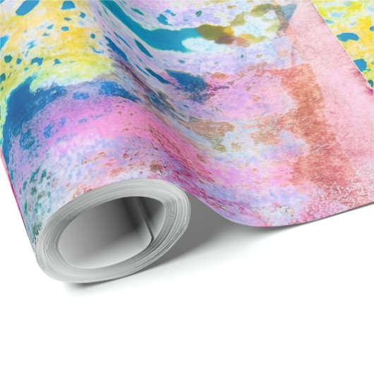 Waterverf Vierkantjes Geruit Cadeauverpakking Cadeaupapier (Rol Hoek)