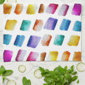 Waterverf-vierkantspatroon Theedoek (Gevouwen)