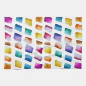 Waterverf-vierkantspatroon Theedoek (Horizontaal)