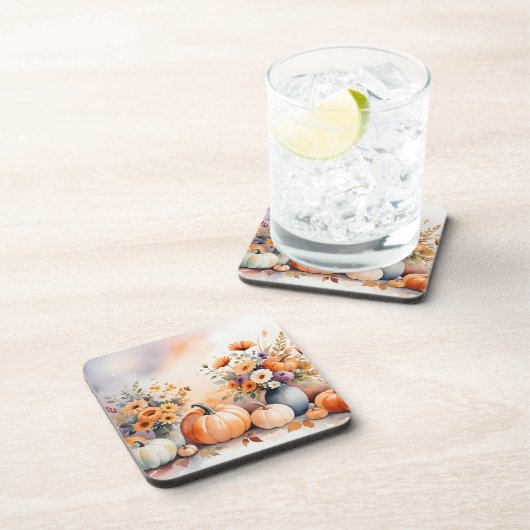 Waterverf viert herfst bier onderzetter (Rechterzijde)