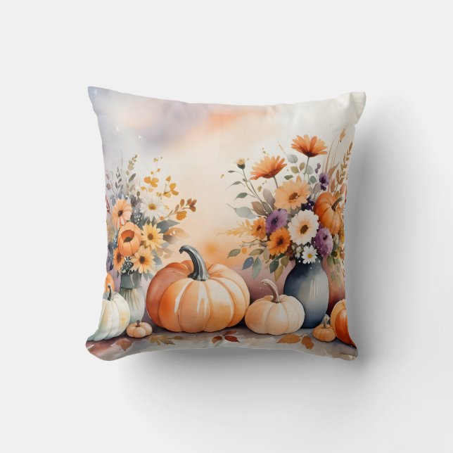 Waterverf viert herfst kussen (Voorkant)