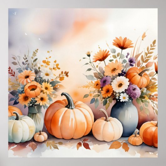 Waterverf viert herfst poster (Voorkant)